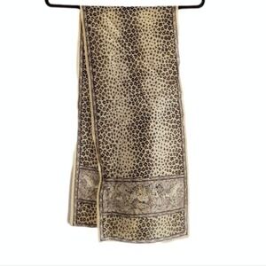 Vintage 80s Eccentric Chic Cheetah Print Lightweight Cotton Scarf